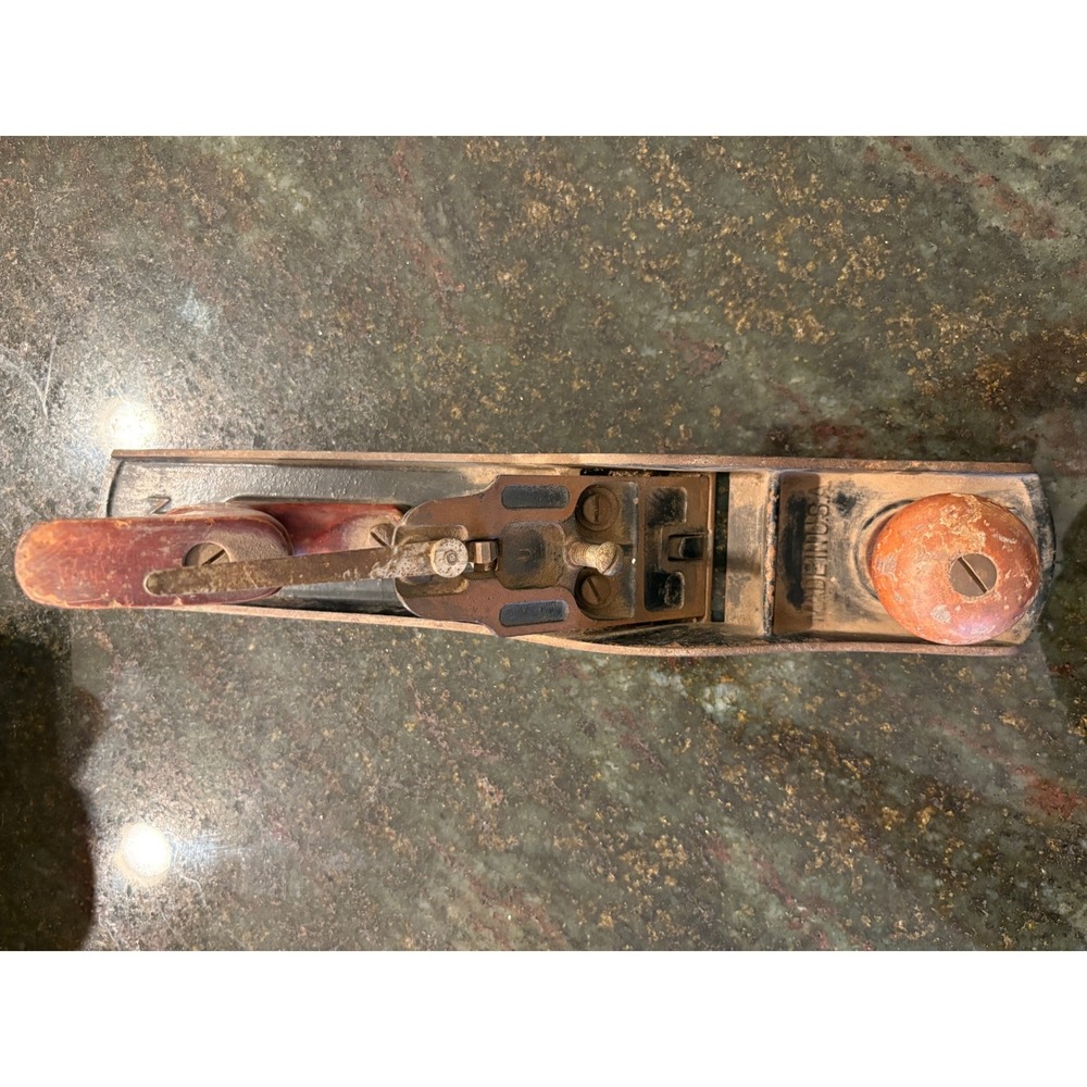 Vintage Stanley Bailey No 5 Wood Plane USA Antique Tool 14" Smooth Bottom